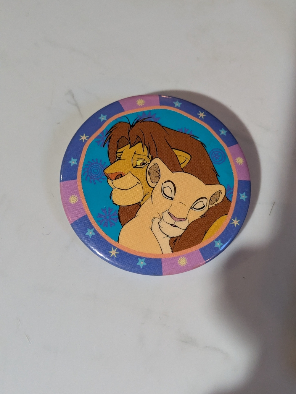 Vintage Disney Lion King Pinback Button Simba & Nala 1994 Collectible